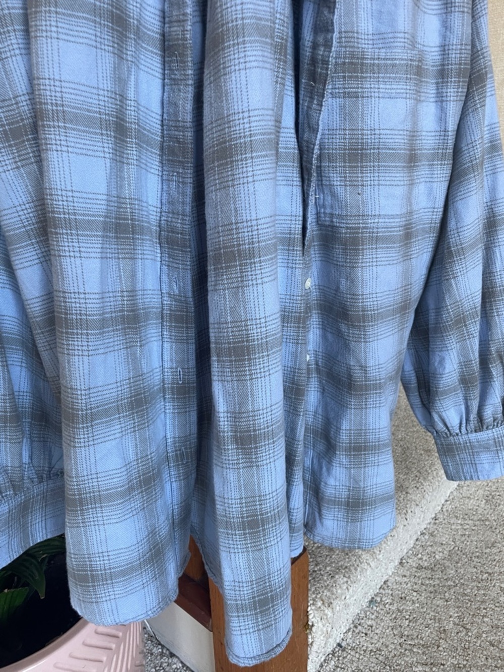 Aerie Anytime Fav Flannel Button Down Shirt Monaco Blue NWT - Picture 6 of 12